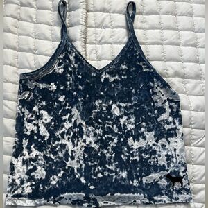 PINK Victoria's Secret Light Blue Velvet Tank